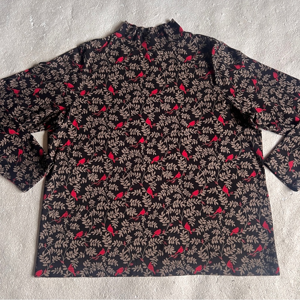 Croft & Barrow Cardinal Mock Neck Long Sleeve Top Shirt Women’s Size 1X